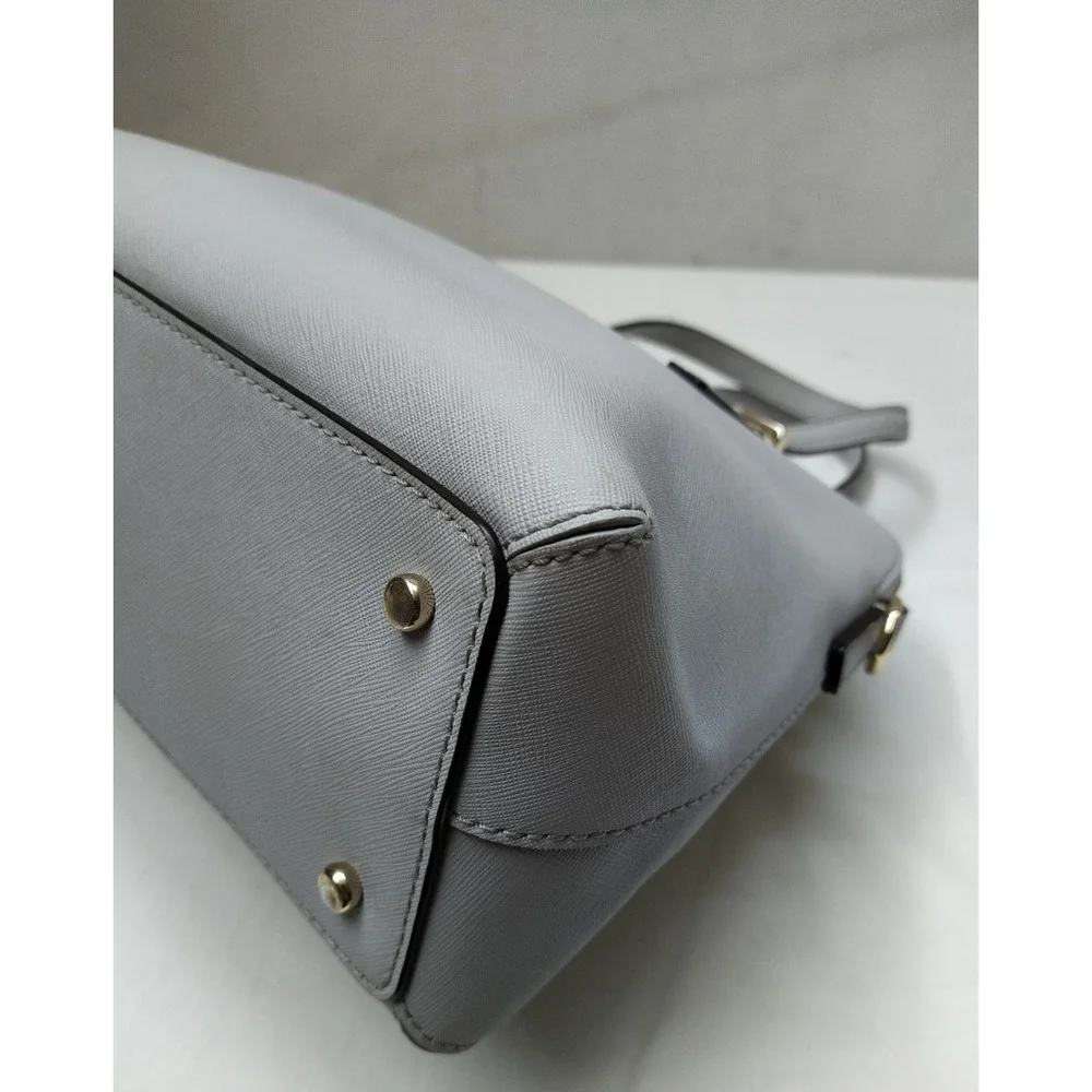 Kate Spade New York Light Blue Leather Dome Double Handles Zipper Satchel Bag